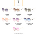 hexagon rimless Ocean color  2020 new arrivals unique fashion shades custom designer luxury UV400 sunglasses metal women 72023